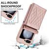 Blocking Card Holder Leather Cover for Samsung Galaxy Z Flip 6 5 4 3 Flip6 Flip5 Flip4 Flip3 5G Crossbody Wallet Phone Case
