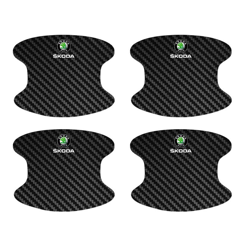 2025 Horká prahová lišta s miskou na kliku dveří Ochranné nálepky na auto proti poškrábání Pro Skoda Octavia SUPERB RAPID KAROQ FABIA YETI