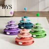 Brinquedo de Quebra-Cabeça Roller para Gatos, Brinquedos Giratórios de 3 Níveis com 3 Bolas, Brinquedos Automáticos Antiderrapantes para Gatinhos, Brinquedo de Bola Destacável,