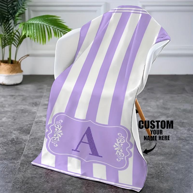Personalized Striped Beach Towel Custom Name/Logo Oversized Microfiber Towel Summer Party Gift For Beach Swimming Bath Sports