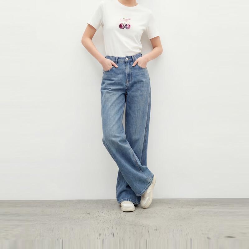 Qiusbiyiren Women s Mid-High Waist Wide-Leg Jeans XL