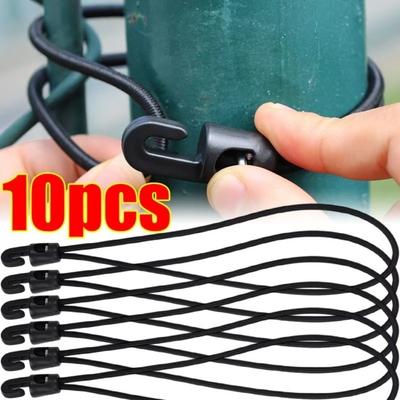 10Pcs 10/15/25cm High Elasticity Expander with Hooks Rubber Tensioner Bungee Cord  Camping Tarpaulin
