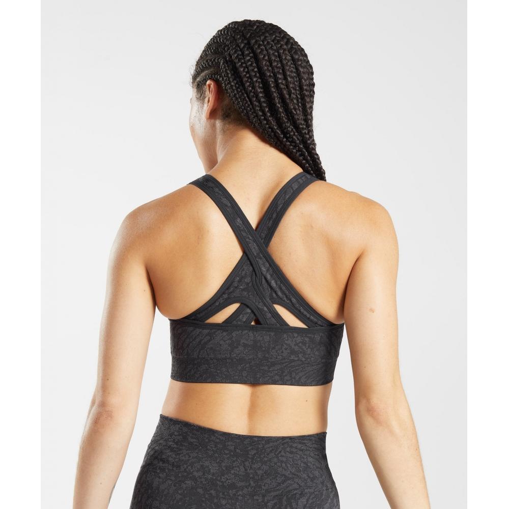 Gymshark Adapt Animal Seamless Sports Bra Wild   Black B3a5m Bbqb