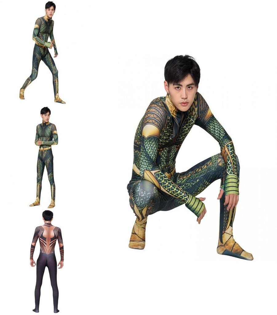 Aquaman Arthur Curry Cosplay Costume Bodysuit Perfect For Halloween Cosplay**