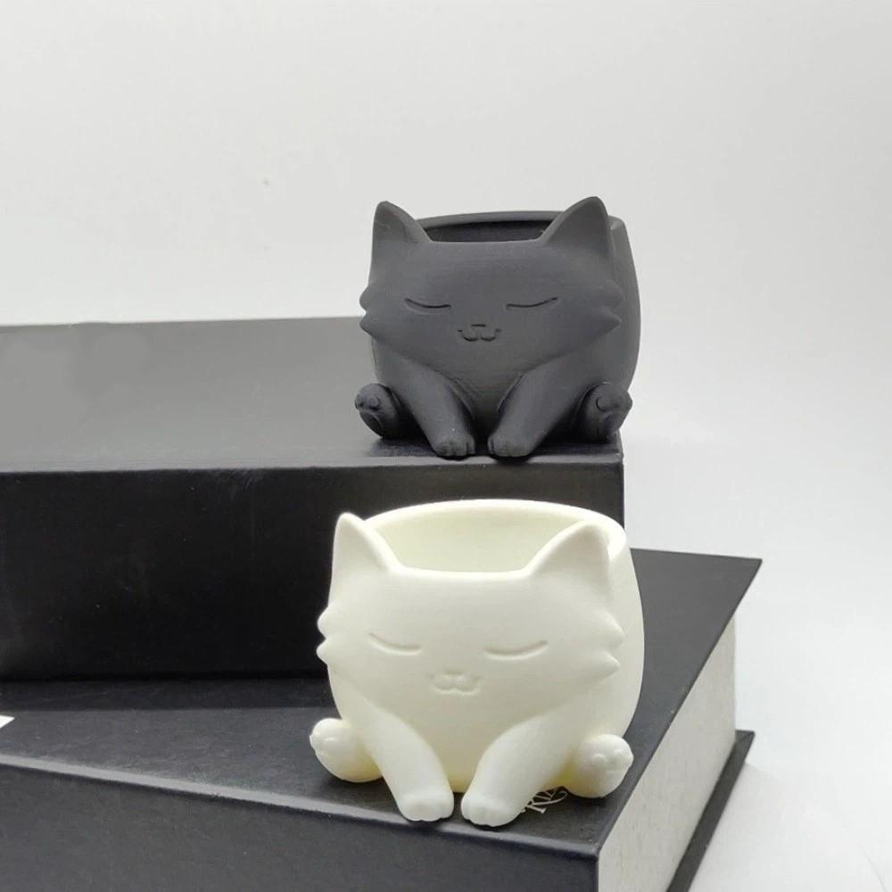 Ornaments Cat Shaped Flower Pot Lovely Plant Container For Plant Lovers Succulent Flower Pot Table