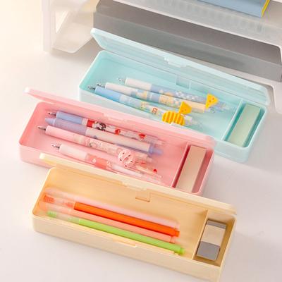 Cutie de papetărie cu două fețe, de mare capacitate, din plastic, multifuncțională, pentru băieți, fete, pentru studenți, creion, pix, cutie organizatoare, rechizite școlare