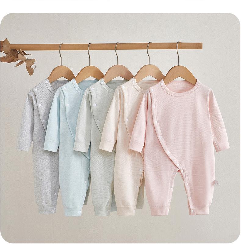 Infant Autumn Long-Sleeve Sleeveless Diagonal Collar Bodysuit Pajamas, Warm & Close-Fitting, Spring Class A