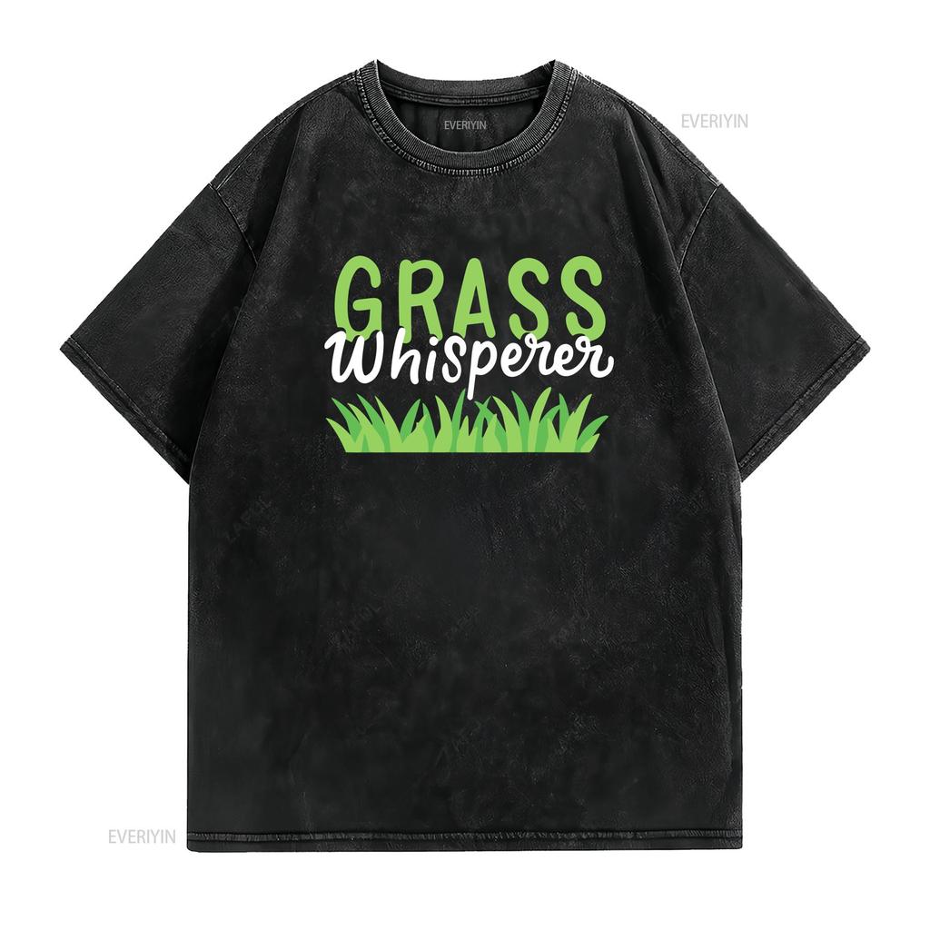 Lawn Mowing T Shirt Care Mower Grass Whisperer Vintage Washed Slightly Versatile Fashion Designer Clothes Stretched Soft