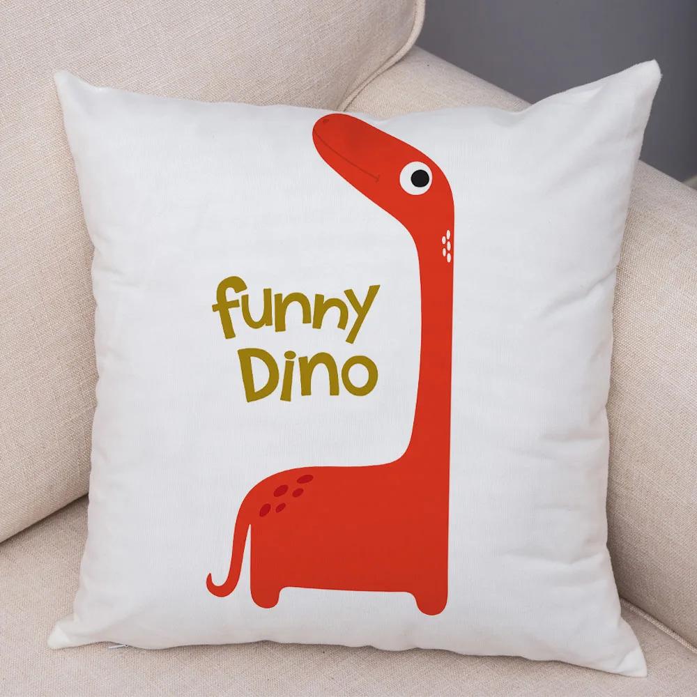 Niedlicher Jurassic Dinosaurier Kissenbezug Dekorative Cartoon Tier Kissenhülle Kinderzimmer Sofa