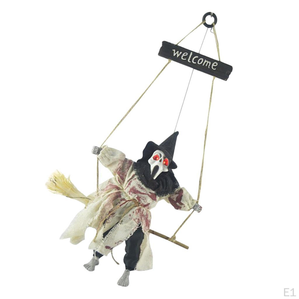 Broom Witch And Creepy Sound Halloween Prop Decor