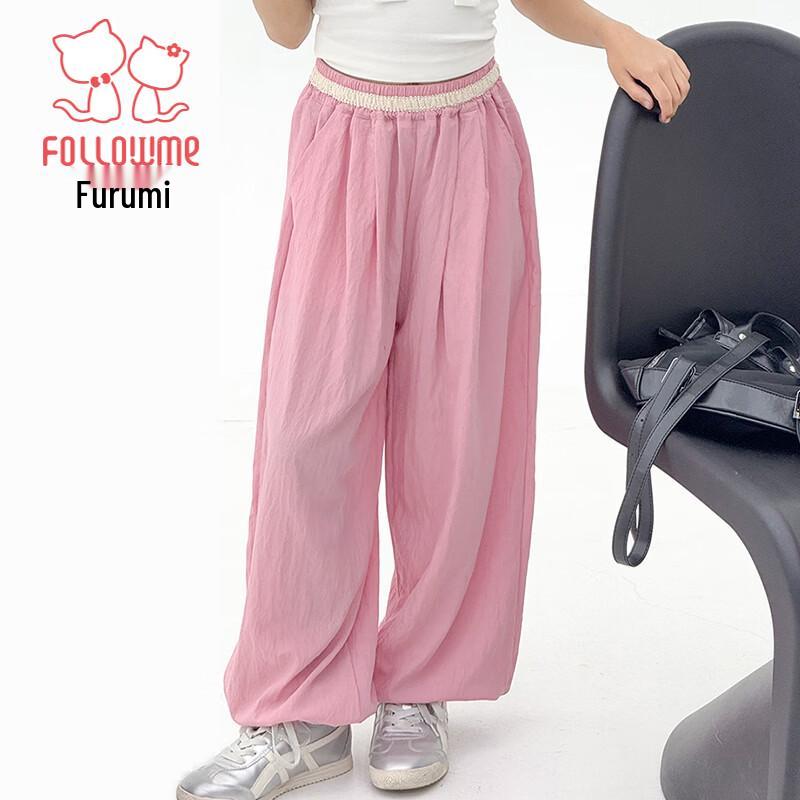 Fu Luomi Girls' Summer Lightweight Casual Pants