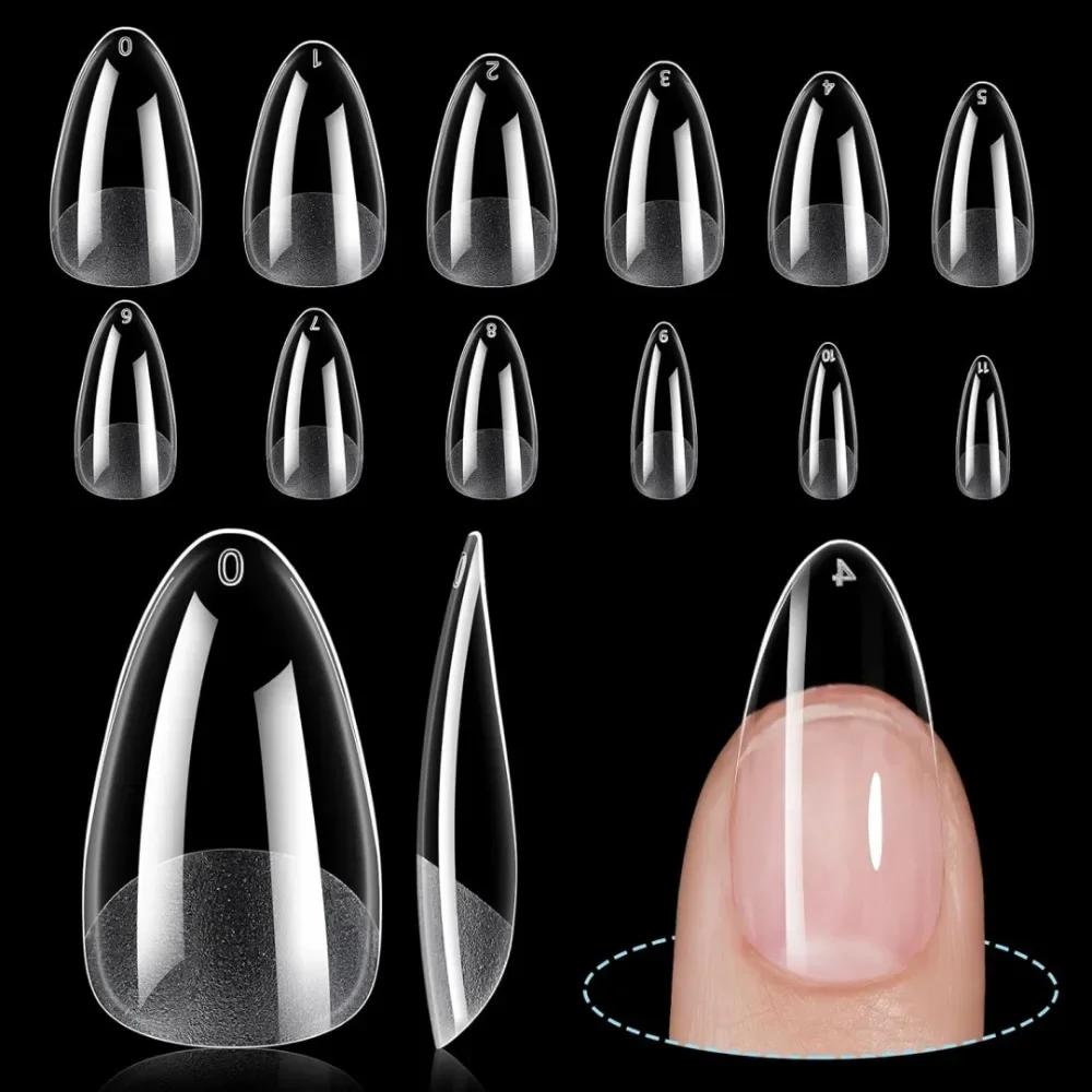 120Pcs Semi Matte Nail Patches Transparent Full Stick Ultra-Thin And Traceless Wearable Fake Nail Extension For Home Diy Salon