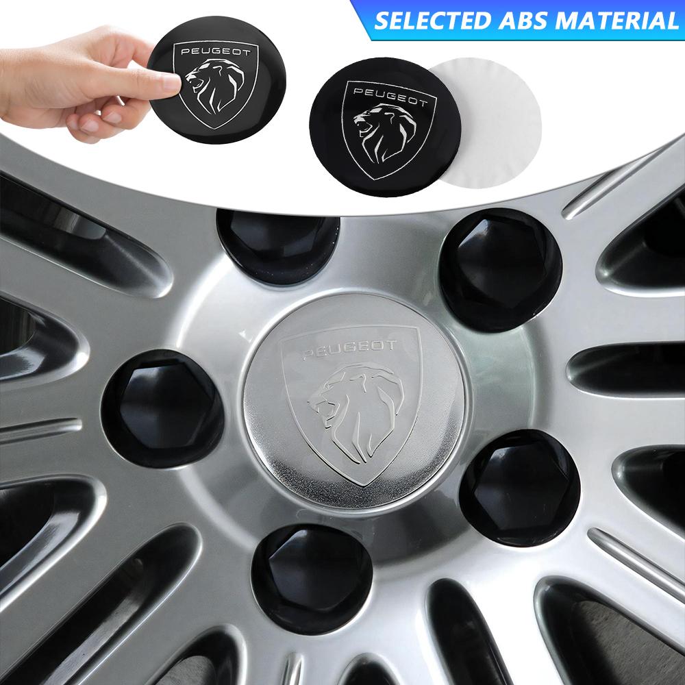 4 ks 56mm Samolepky na středové krytky kol auta Příslušenství Pro Peugeot 208 3008 308 207 107 508 607 106 406 407 E-308 GT 301
