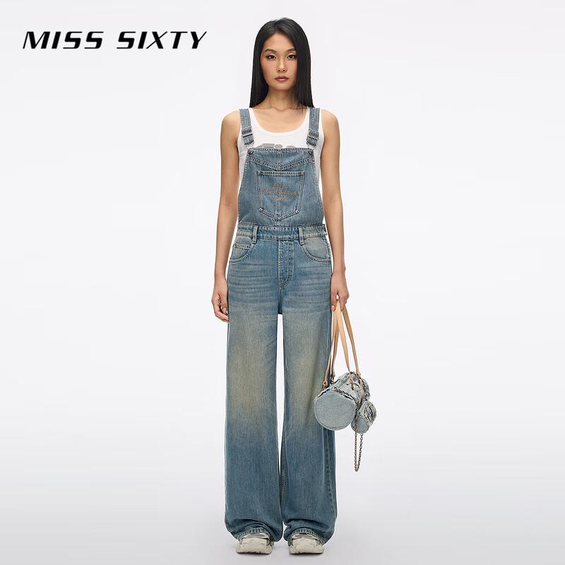 MISS SIXTY 2026 Summer Retro Washed Denim Jumpsuit XS