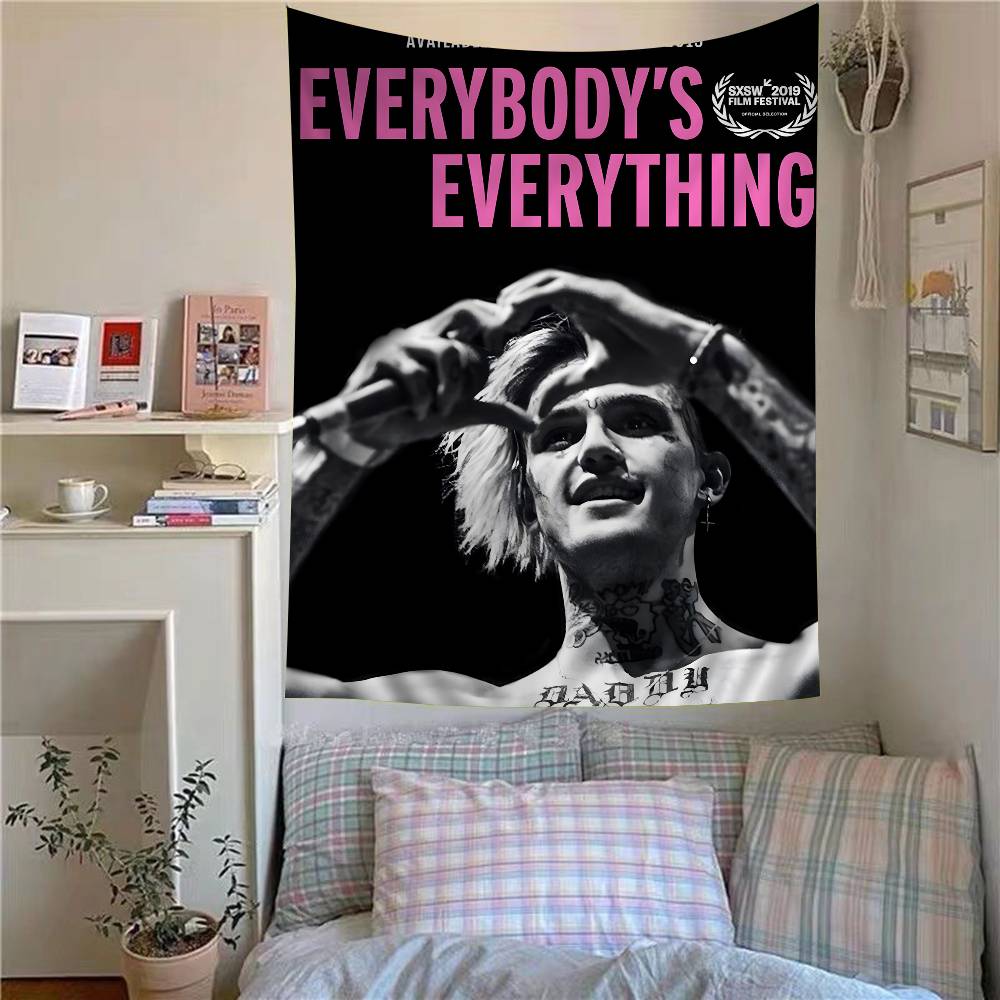 Рэпер Lil Peep Hell Boy Мультяшный Гобелен Искусство Научная Фантастика Комната Домашний Декор Настенный Подвесной Листы 74x94cm(29x37in)