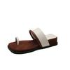 French niche design set toe slippers women's 2025 summer wear seaside beach word with open toe cool slippers
