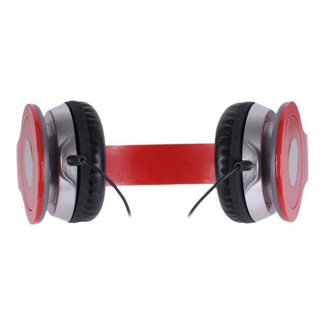 Casque audio Rebeltec CITY avec micro sur-oreille jack 3,5mm - Rouge