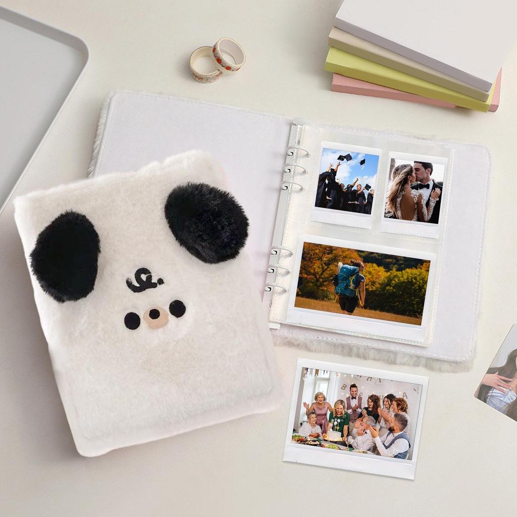 Photo Album Plush A6 Soft Book Cute Plush Photocard Book for Collection Personal Party Daily Travel Memory Lifestyle School Home
