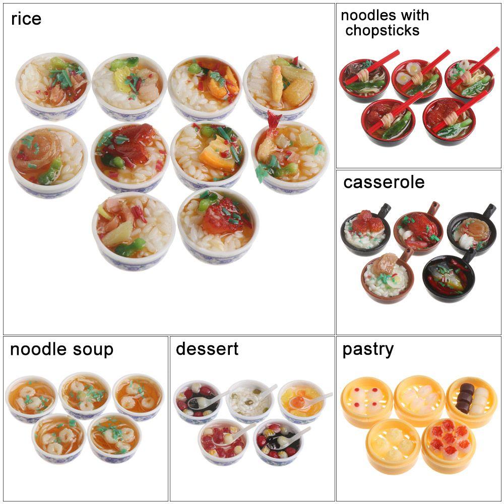 1PC Random Chinese  Accessories  DIY Kitchen Miniature  house Dollhouse Decoration Fake Food