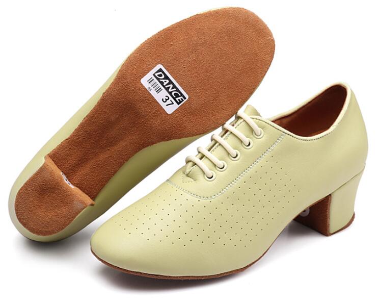 Scarpe da ballo in pelle con fondo morbido da interno per donna, da donna, moderne, Jazz, Latine, Sneakers traspiranti, da ballo, fitness, sportive da donna