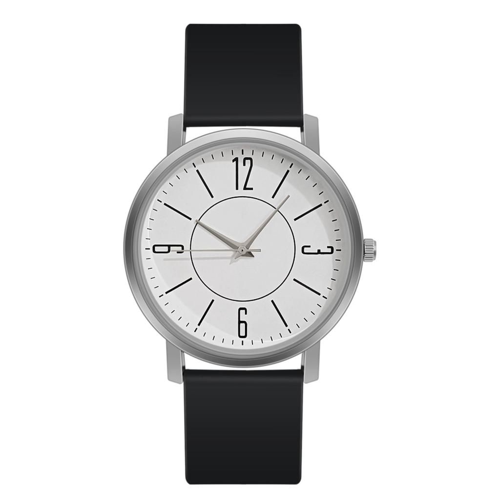 Quartz Wristwatch for Adults with Silicone Band Minimalist Design Round Dial Analog Display Suitable for Casual and Daily Wear