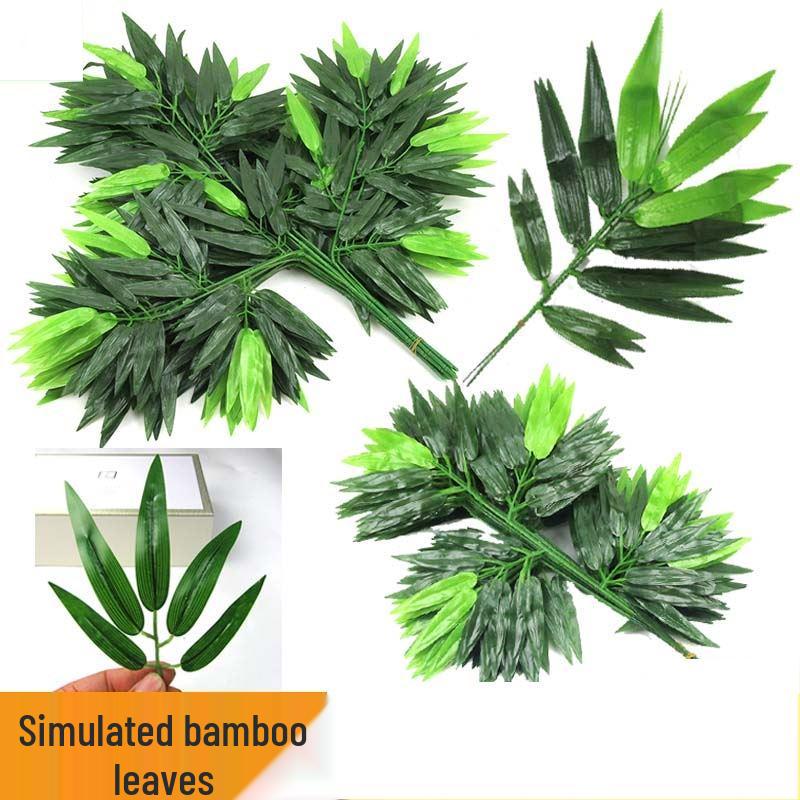 Bamboo Indoor Screen: Dense Green Fake Bamboo Leaves for Plant Landscaping