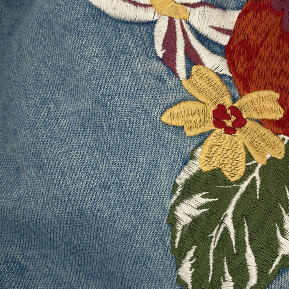 LEGENDA Floral Damage processing Denim Jacket M jeans Men's Used