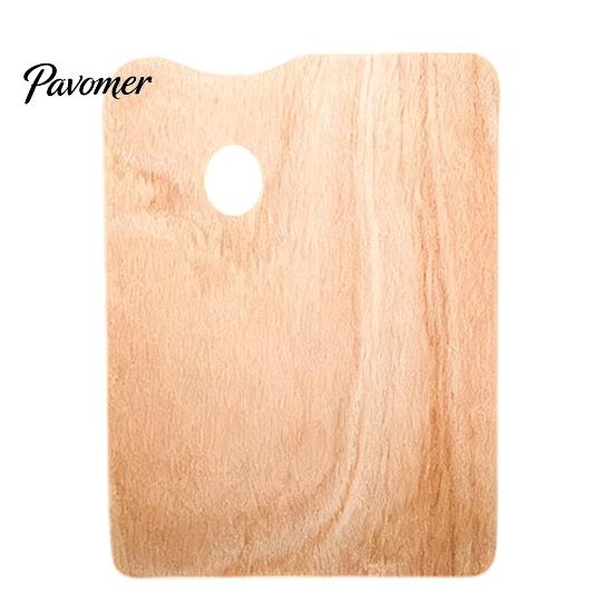 Large Color Mixing Board Wooden Paint Palette, Square Oval Shaped Artist Painting Tray with Easy To Clean Palette Thumb Hole for Acrylic Watercolor