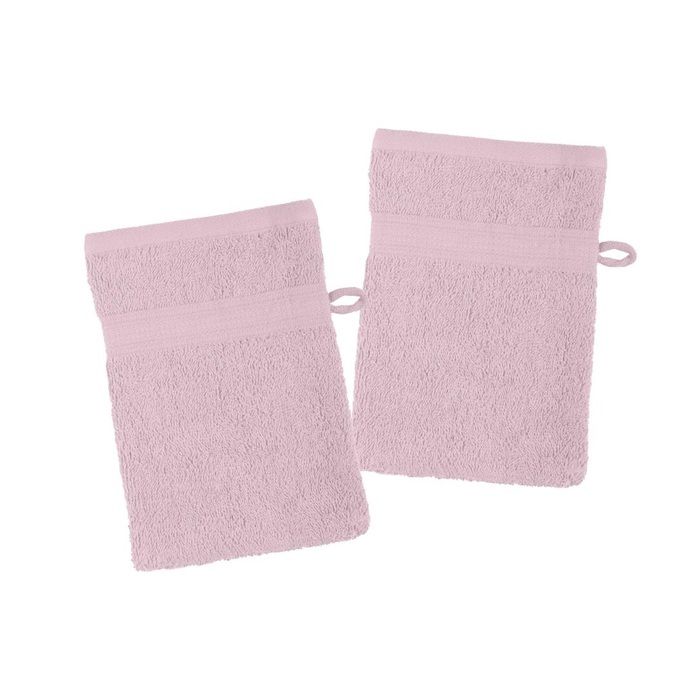 Gant De Toilette - Laguna - Lot De 2 - 15 X 21 Cm - Coton GOTS Rose - Absorbant Et Doux