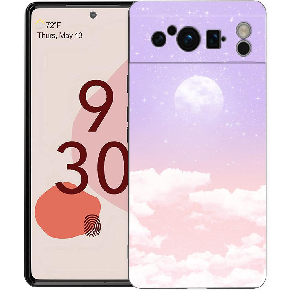 

Минималистичный мультяшный чехол для телефона с изображением солнца и луны для Google Pixel 9 8 7 6 Pro XL 8A 7A 6A, ТПУ-оболочка, мягкая ударопрочная черная крышка Pixel 7 Pro