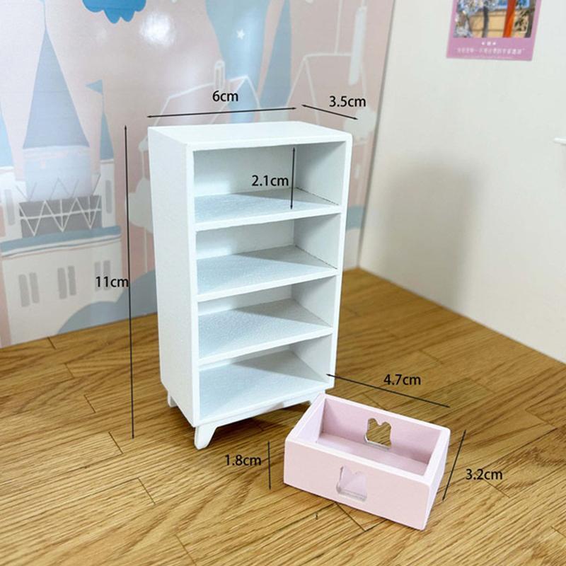 1:12 Dollhouse Miniature Wardrobe Storage Cabinet Multi-Layer Lockers Model Furniture Decor Toy Doll House Accessories