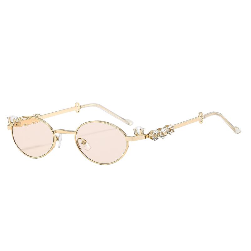 Women Men Metal Blue Light Blocking Small Oval Glasses Frame Lightweight Fashionable Eyewear for Daily Computer Use