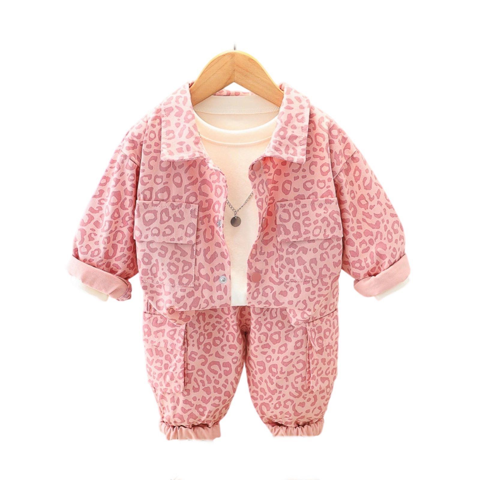 

Детский повседневный комплект с длинным рукавом, удобные наряды для повседневной носки 90 розовый