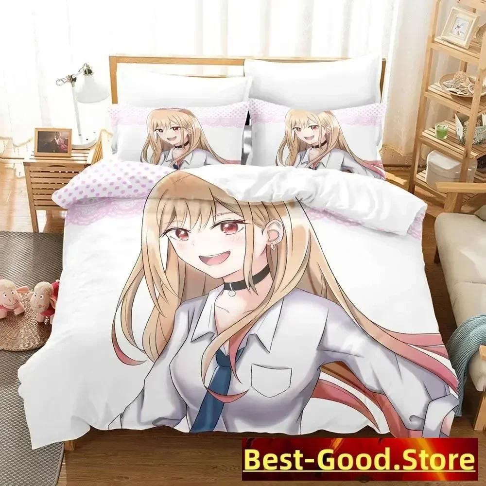 Marin Kitagawa Bettwäsche-Set Einzelbett Twin Full Queen King Size Bettwäsche-Set Erwachsener Kinderzimmer Bettbezug-Sets Anime Bettwäsche-Set