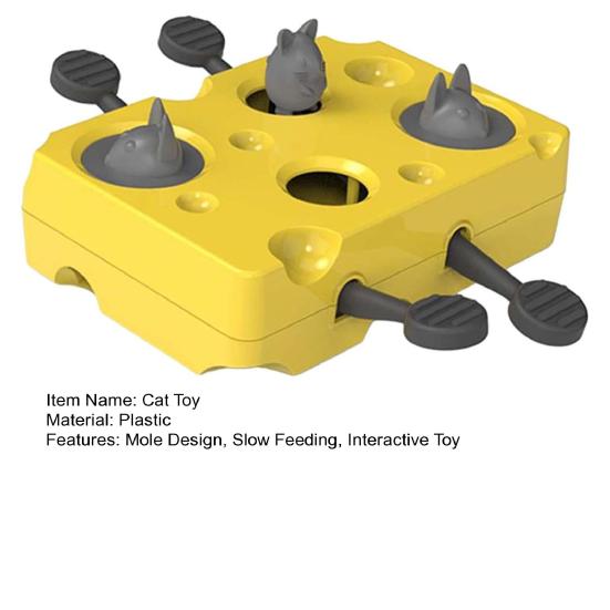 Interactive Cat Toy Cat Treat Puzzle Toy Mole Design Slow Feeder Pet Training Toy Treat Dispenser for Indoor Cats Kittens Exercise Entertainment