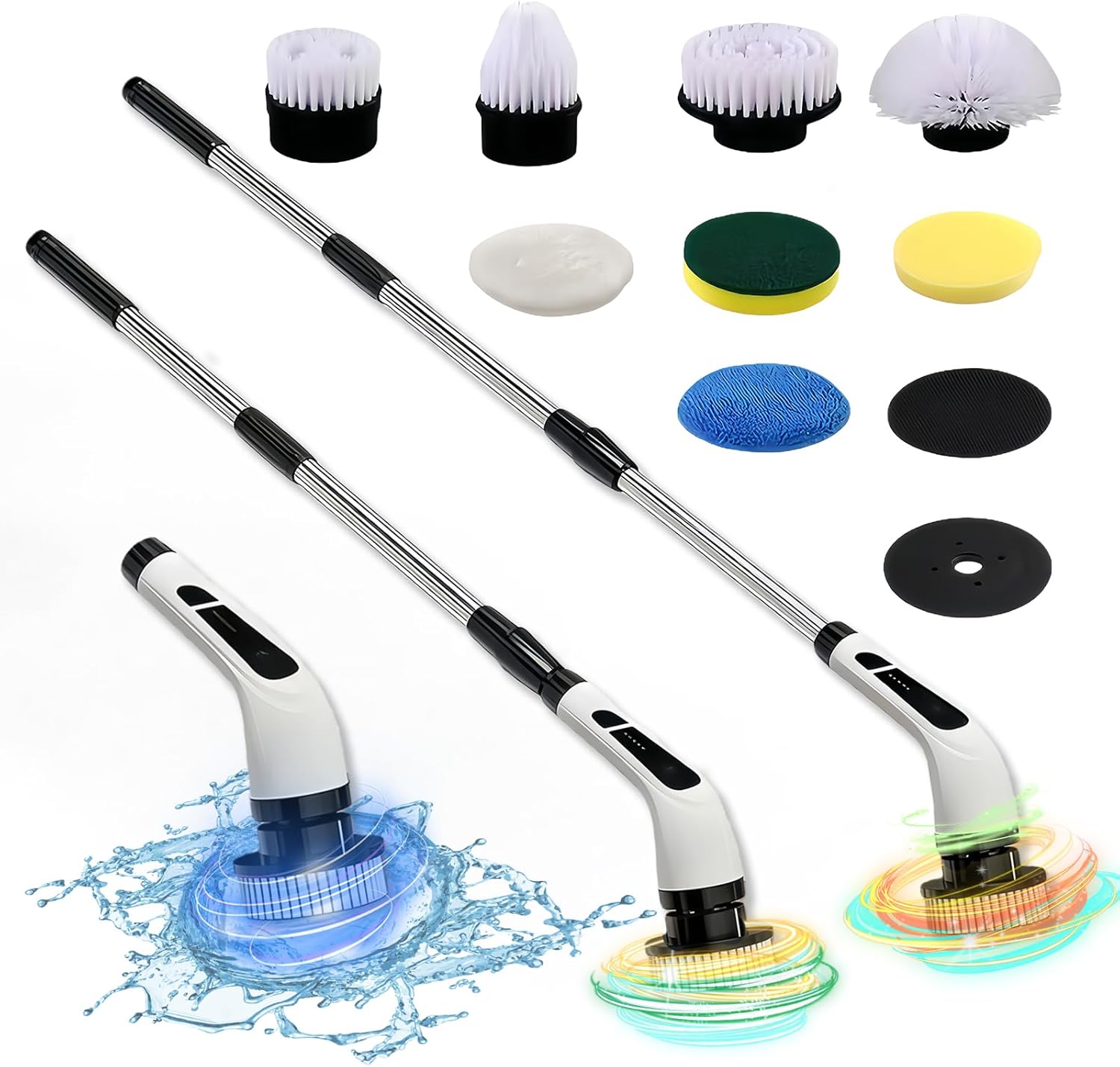 Scrubber- Ditch The Scrubbing! Long Handle Shower Scrubber with 9 Replaceable Heads - 2 Speed Cordless Brush United States