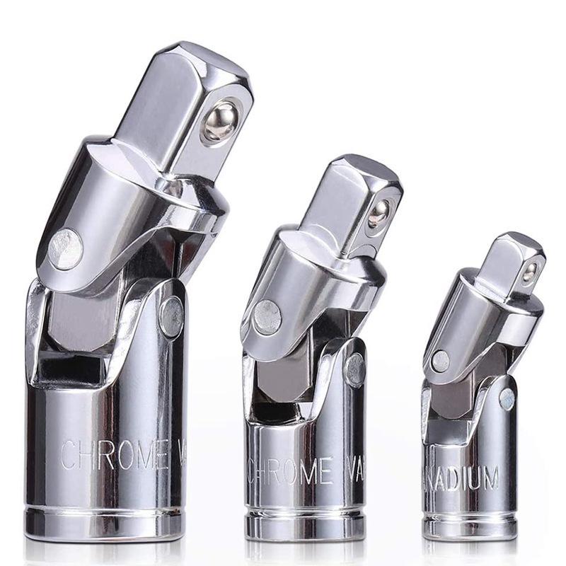 Universal Joint Adapter Socket Wrench: 1/4, 3/8, 1/2 Specifications, 360° Swivel.