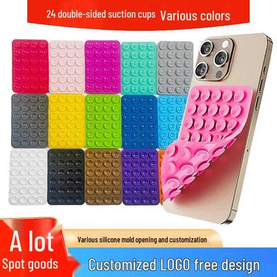 Double-Sided Silicone Phone Suction Cups - 24 Self-Adhesive Holders