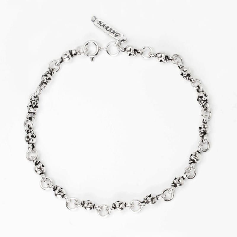 HARANG HR 149B_Silver Skull Chain Bracelet