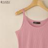 ZANZEA Camisola de Verano de Color Sólido Camiseta Interior para Mujer Casual Sin Mangas