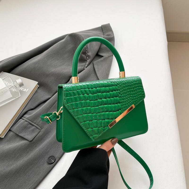 Simple Retro Portable Small Bag Women's 2025 New Trend Fashion Crocodile Pattern Foreign Style Shoulder Crossbody Small Square Bag