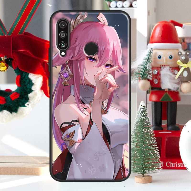 Yae Miko Genshin Impact For Huawei Nova 5T 9 10 SE 7i 8i 11i 12i Y73 Y72 Y61 Y91 Y60 Y70 Y90 P20 P40 P30 Lite Case