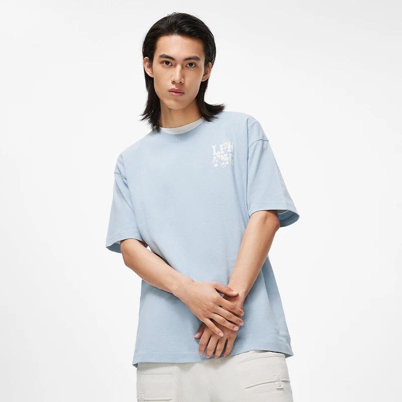 Li-Ning SS23 Inspired Prints Loose Round Neck T-Shirt Men Tops Sky-Blue AHST203-2