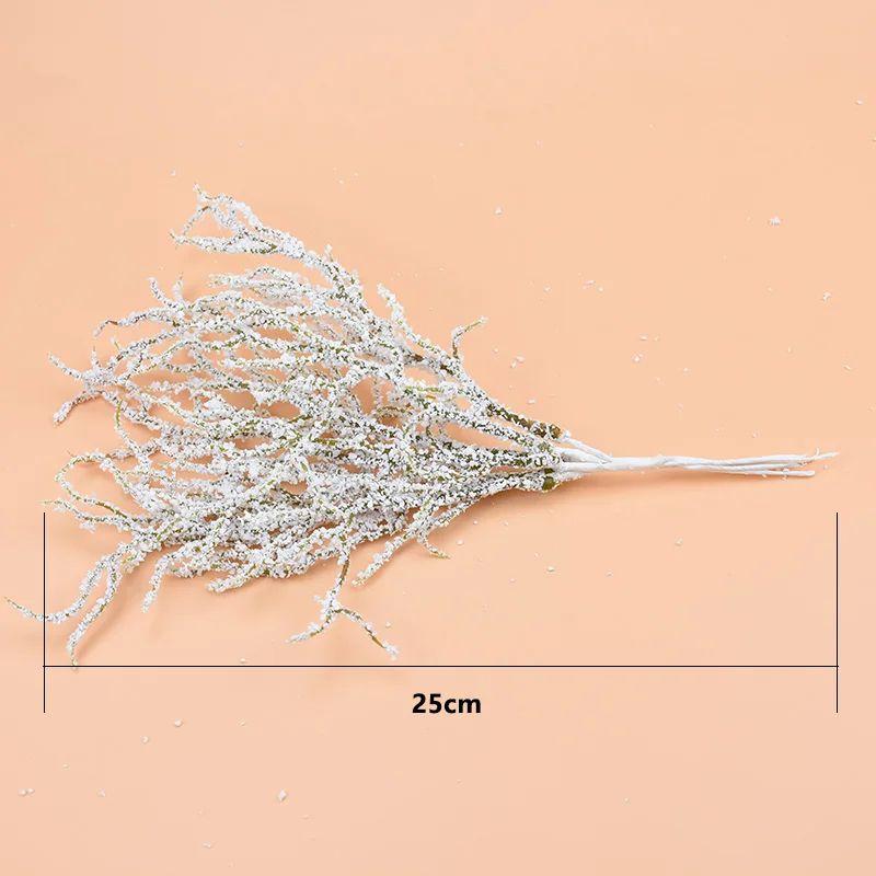 6pcs Artificial Plants Flowers Hot Sales for Home Wedding Christmas Snow  Potted Plants Diy  Arrangement Vase Photography Props