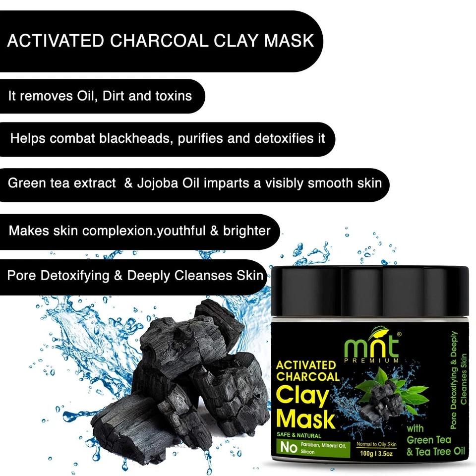 Mnt Activated Charcoal Clay Mask For All Skin Types 100gm