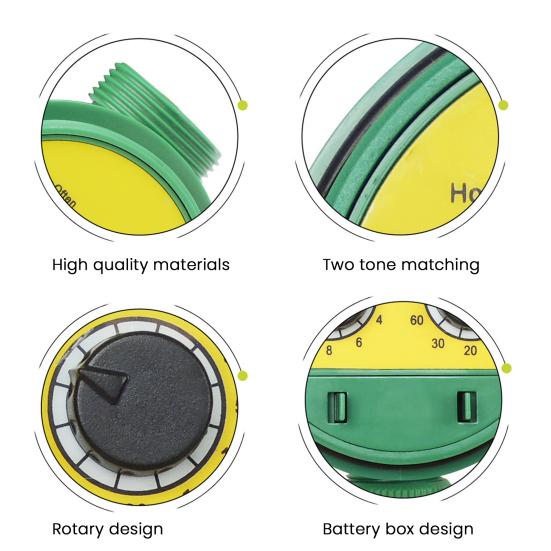 Elektronisk vanningskontroller To-hjul vanntimer Slangespreder Hagevanningskontroller for drivhus Dusjsystem