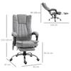 6 Point Vibrating Massage Office Chair with Heat, Breathable Faux Leather Office Chair with High Back, Height Adjustable Grey