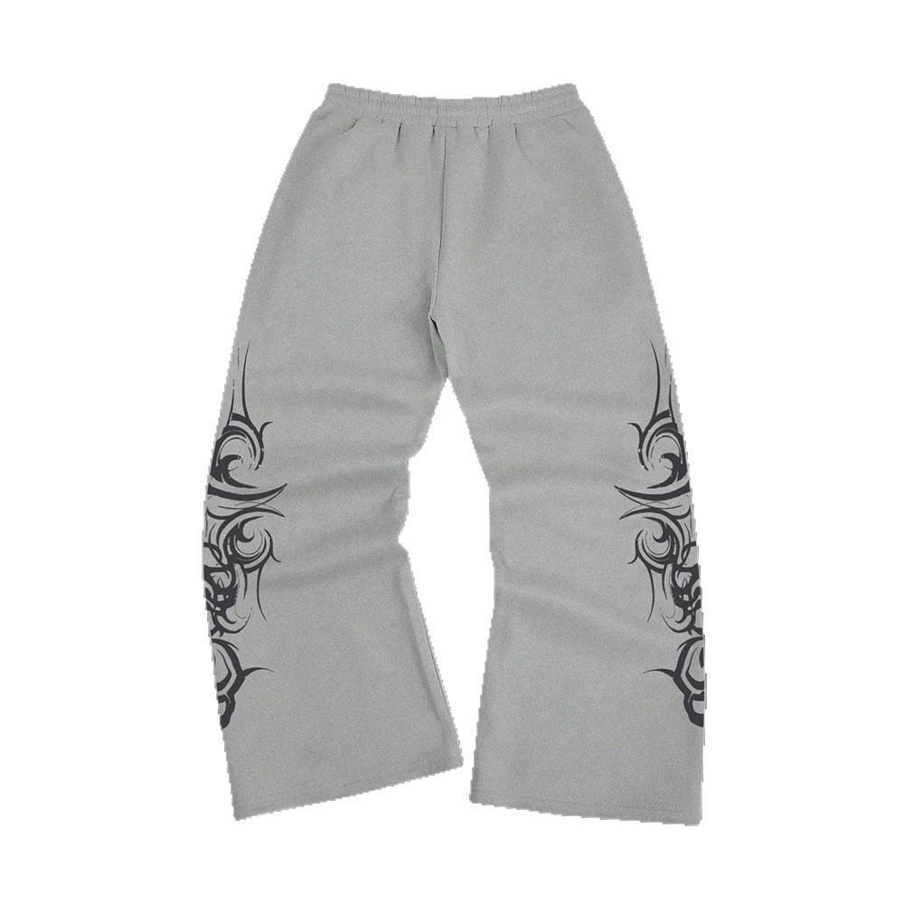 Herre Euro & Amerikansk Hip-Hop Print Afslappede Sweatpants - Retro Lige Ben Design, Forår/Efterår