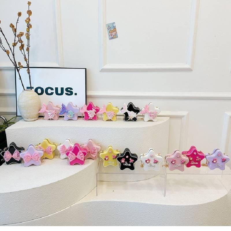 Adorable Cartoon Star Crossbody Bag For Kids Stylish Chain Strap Waterproof Pvc