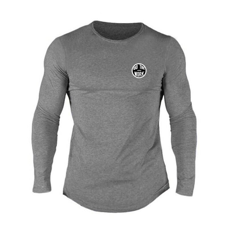 Muscleguys Spring and Autumn Men's Bottoming Shirt Thin Fitness Slim Fitting Long Sleeve Tops